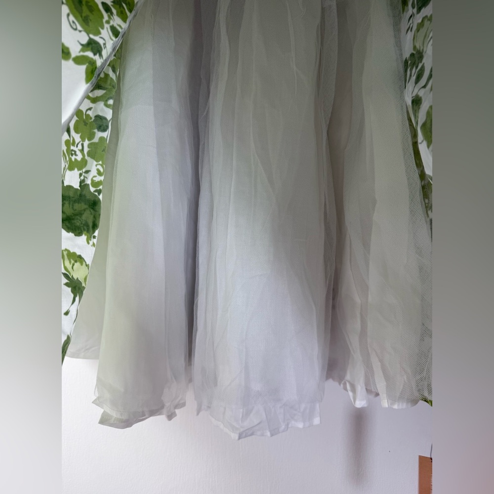 New! Reformation Buttercup Strapless Dress Green White Floral Fit & Flare Sz. 2 - Picture 9 of 15